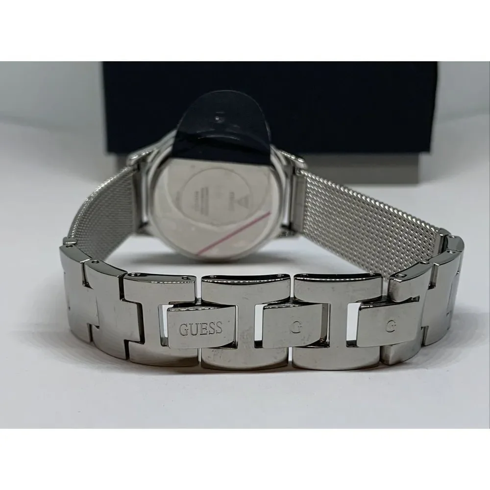Guess U1197L3 Womens Silver Stainless Steel Analog Pink Dial Quartz Watch AEW108